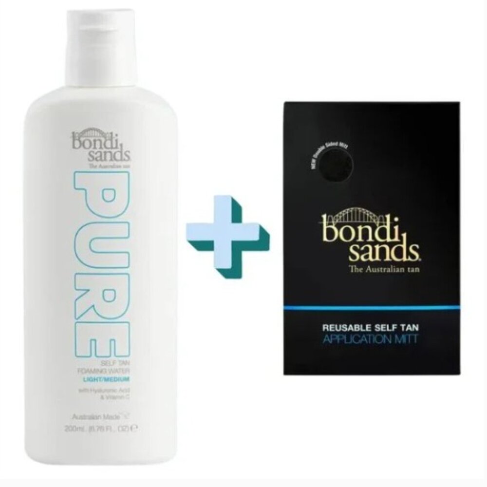 Bondi Sands PURE Self Tan Bundle: Foaming Water & Application Mitt 200 ml